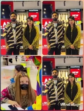 Couple in Patterned Clothing