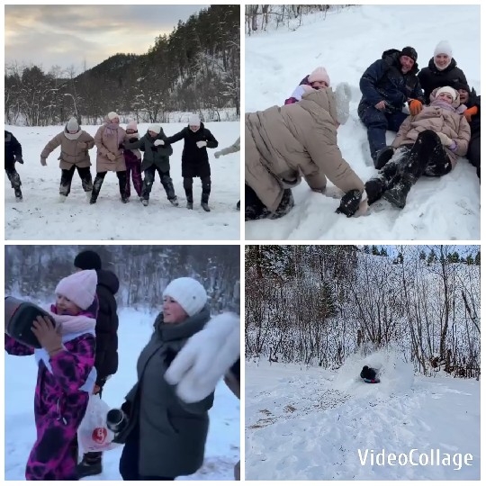 People Enjoying Snowy Outdoor Activities