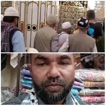 Men in Traditional Garments at Shrine