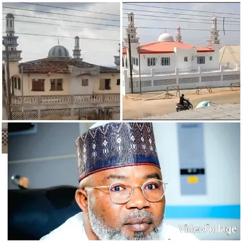 Two Architectural Mosques and Person