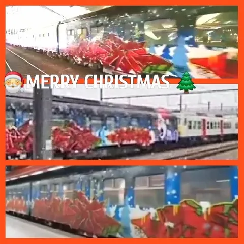 Train Covered in Colorful Graffiti