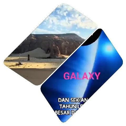 Desert Landscape and Galaxy Text