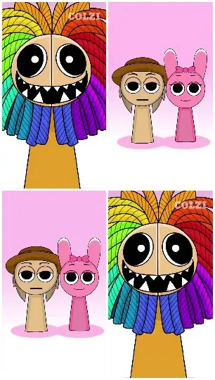Whimsical Cartoon Characters in Panels