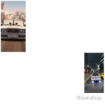 Animated and Real Cars on the Road