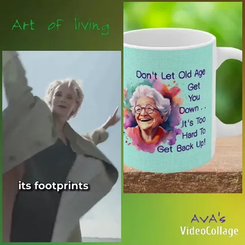 Elderly Woman Joyfully Standing
