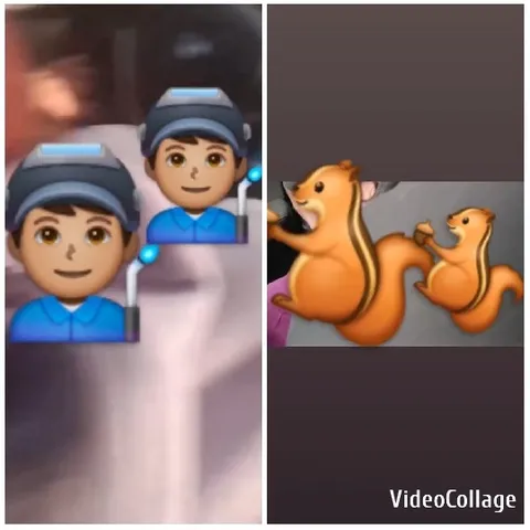 Playful Squirrels Beside Emojis
