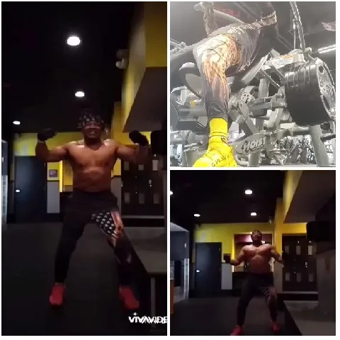 Shirtless Workout and Leg Press Close-Up