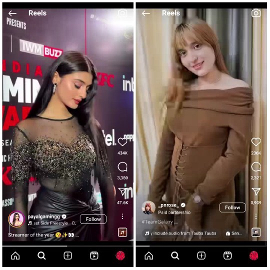 Two Young Women in Instagram Reels