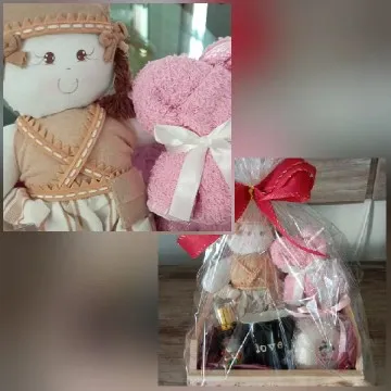 Gift Basket with Doll and Towel