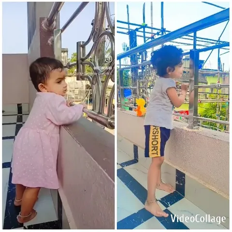 Children on a Balcony Together
