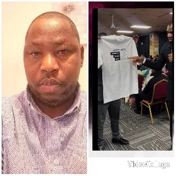 Portrait and T-Shirt in Crowded Room