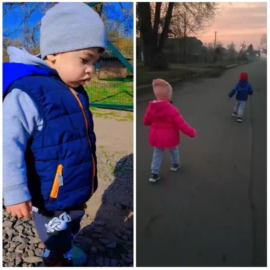 Children Walking Down Tree-Lined Path