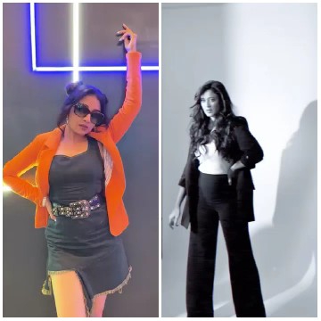 Stylish Poses Against Neon Lights