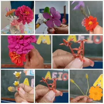 Hands Holding Colorful Flowers