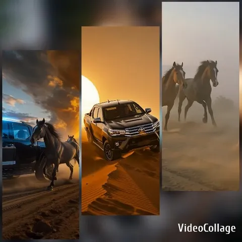 Horses Running Against Dramatic Sky