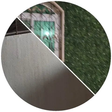 Shadowed Wall Meets Green Texture