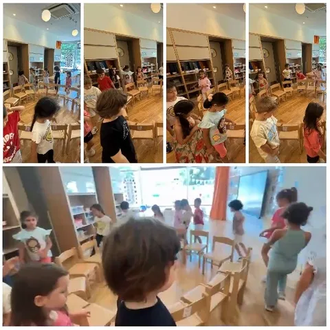 Children Playing Circle Game in Classroom
