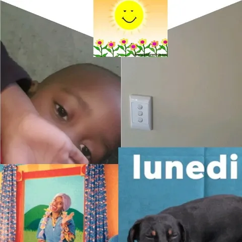 Child And Dog With Smiling Sun