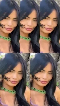 Woman with Dark Hair Near Tree