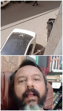 Street View and Man with Books