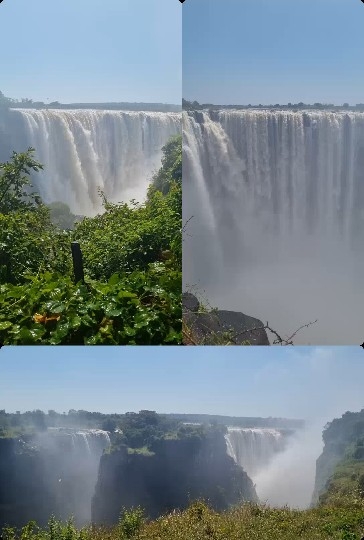 Three Views of a Large Waterfall