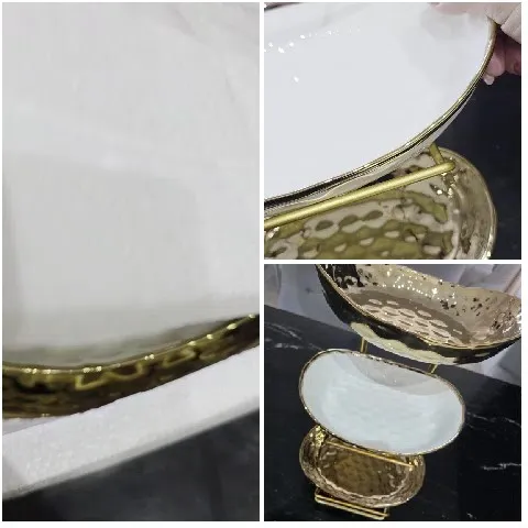 White and Gold Serving Tray