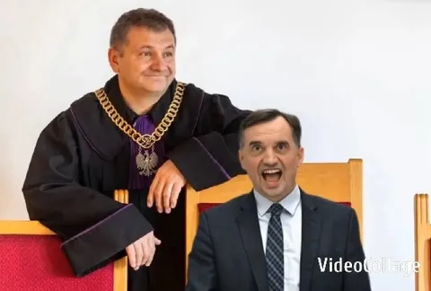 Man in Judge's Robe with Exaggerated Expression