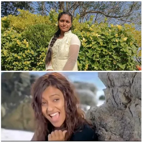 Women in Greenery and Snowy Background