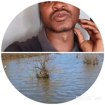 Person Touching Face Above Water