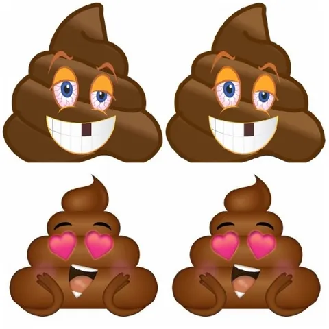 Cartoonish Poop Emojis with Expressions