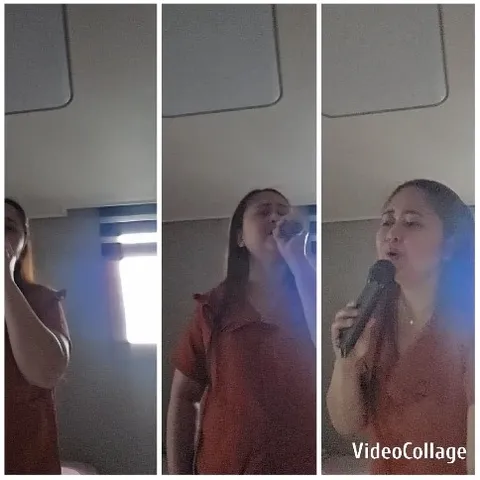 Person Singing with Microphone Indoors