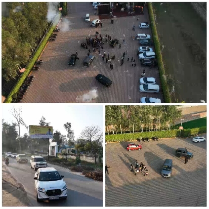 Parking Lot Gathering from Above