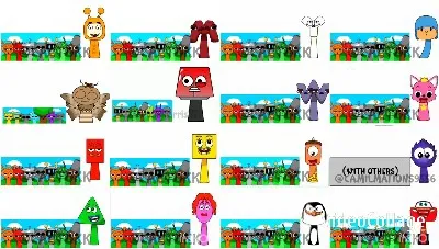 Cartoon Characters in Animated Scenes