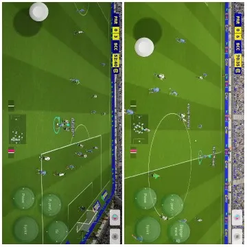 Soccer Video Game Screens Side by Side
