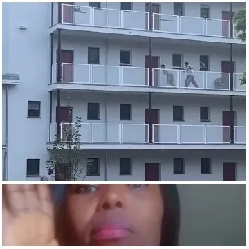 Building View With Waving Person