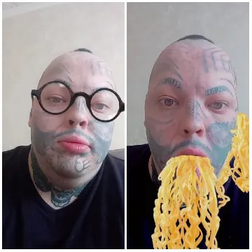 Facial Tattoos with Noodle Effect