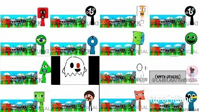 Grid of Cartoon Characters