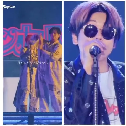 Stylish Performers Under Vibrant Lights