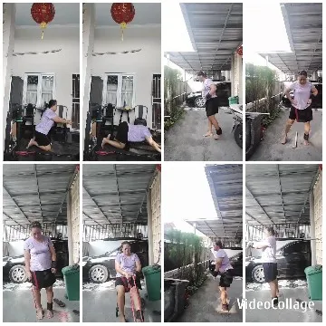 Outdoor Exercise with Red Decorations