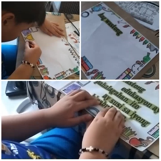Focused Work on Colorful Paper