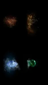 Colorful Explosions on Black Background