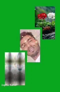 Flowers and Portrait Against Green