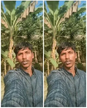 Man Taking Selfie Near Banana Plants