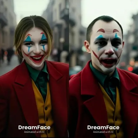Clowns with Vibrant Face Paint