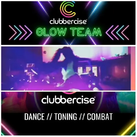 Neon Sign and Dancing Fitness Class