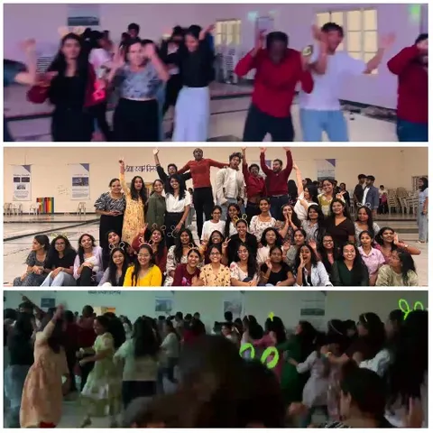 Celebratory Groups Dancing and Posing