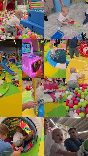 Children Playing in Colorful Area