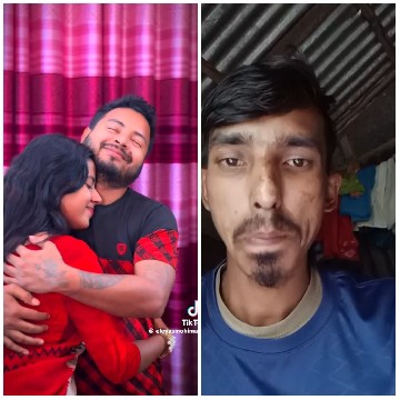 Couple Embracing and Neutral Man