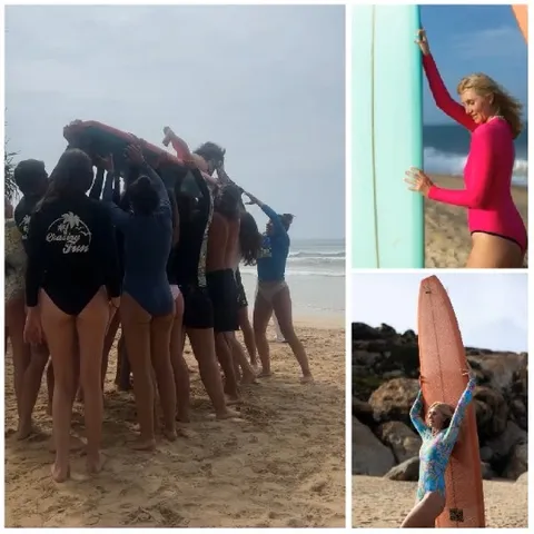 Beach Group with Surfboards