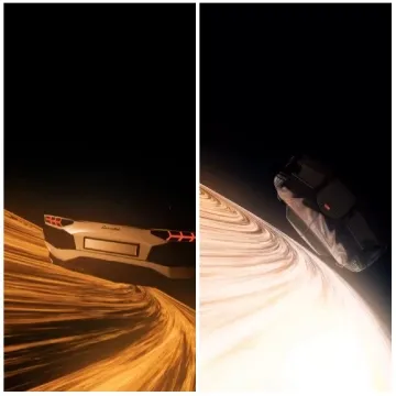 Futuristic Vehicle Above Planetary Surface
